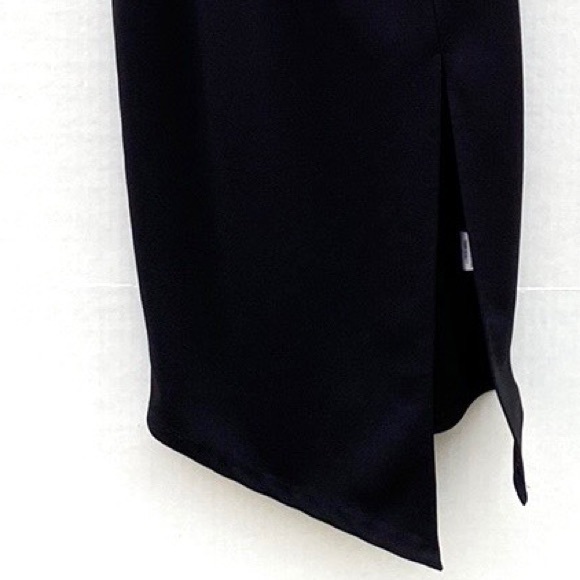 Princess Polly sz 4 black Aero Asymmetrical One Shoulder knit Midi Sheath dress - Picture 8 of 9